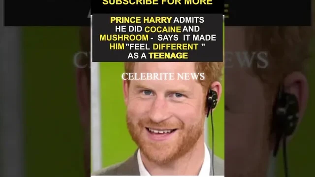 Prince Harry Admits He Did Drugs