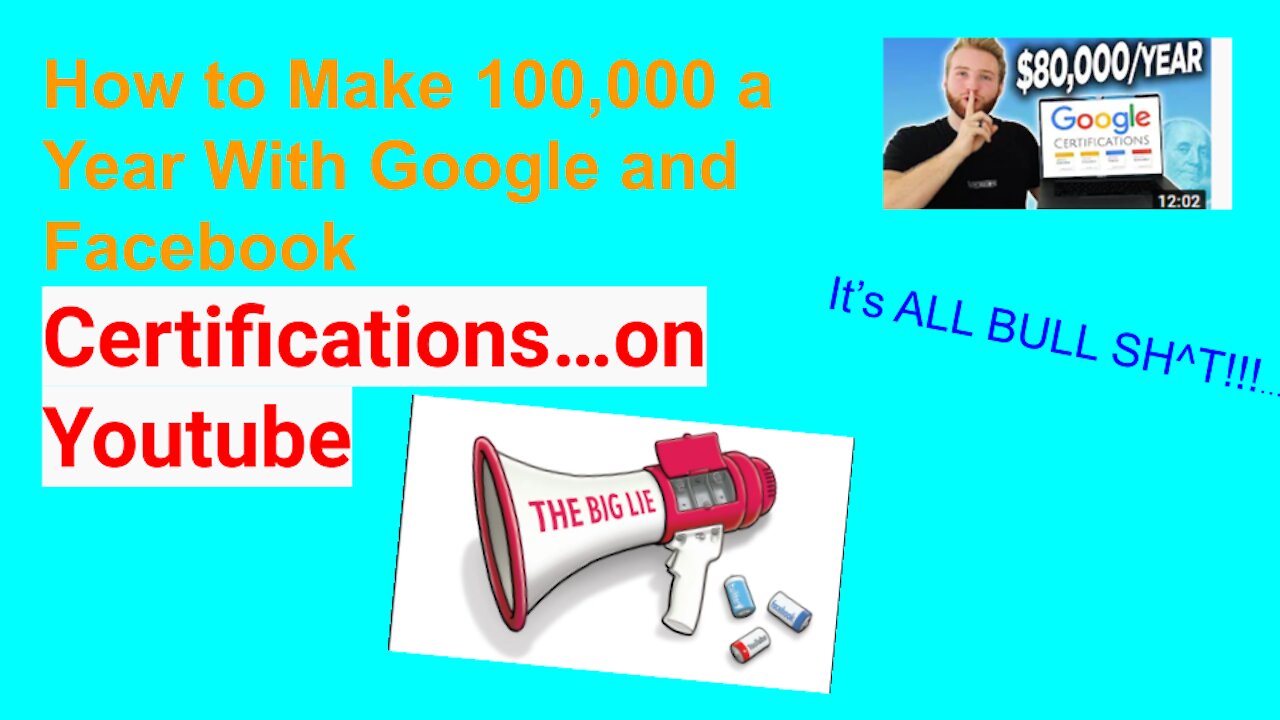 $121.528 A Year With Free Google And Facebook Certifications~ The Big Make Money Online Lie!