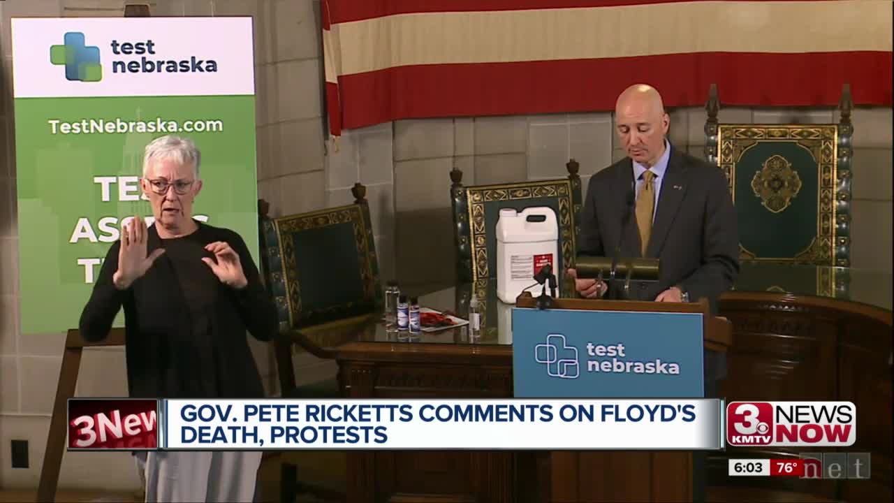 Gov. Ricketts Comments on Protests in NE