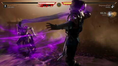 Mortal Kombat 11: Sub-Zero (Blast Chilled) vs Sindel (Empress of Evil) - No Commentary 4K