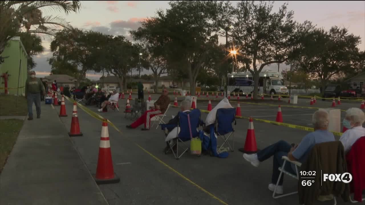 People camp overnight in Lee County for COVID-19 vaccine