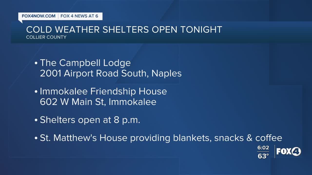 Cold weather shelters open