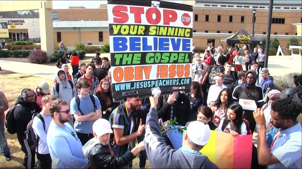 Hateful Students on "Valentine's Day" Kennesaw State University | Kerrigan Skelly Open Air Preaching