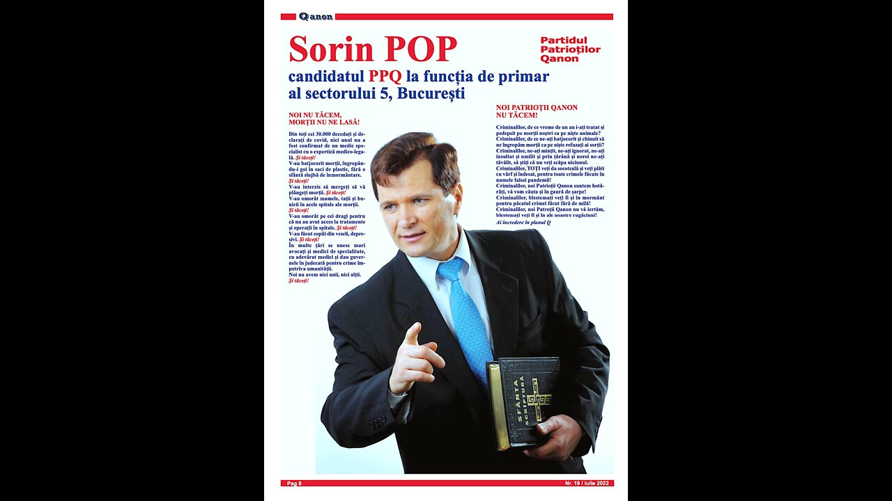Sorin Pop - Candidatul PPQ la Primaria Sectorului 5 Bucuresti ( Qanon Romania Cornel Sabou)