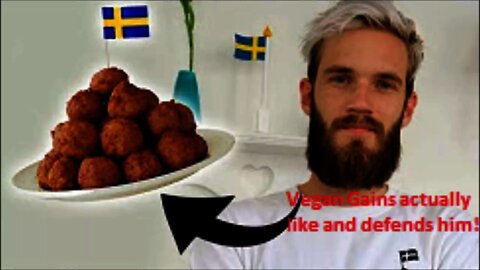 PewDiePie makes Swedish meatballs and Vegan Gains LIKES him