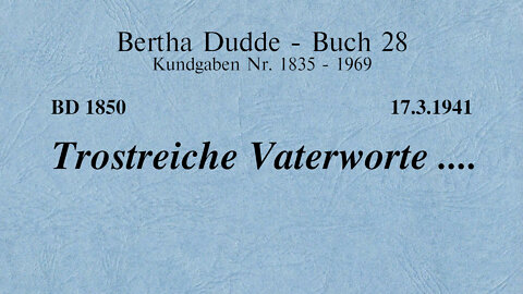 BD 1850 - TROSTREICHE VATERWORTE ....