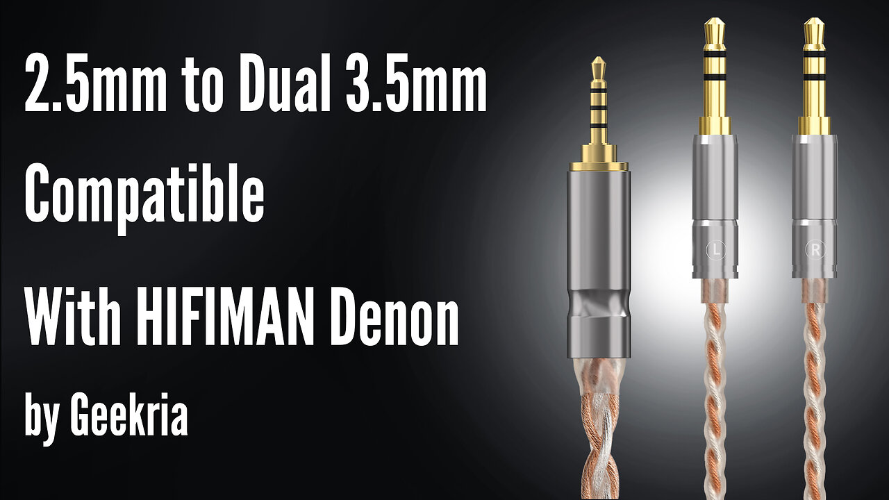 2.5mm to Dual 3.5mm Compatible With HIFIMAN Denon by Geekria