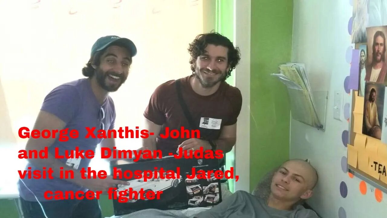 George Xanthis- John -and Luke Dimyan -Judas- visit in the hospital Jared, cancer fighter