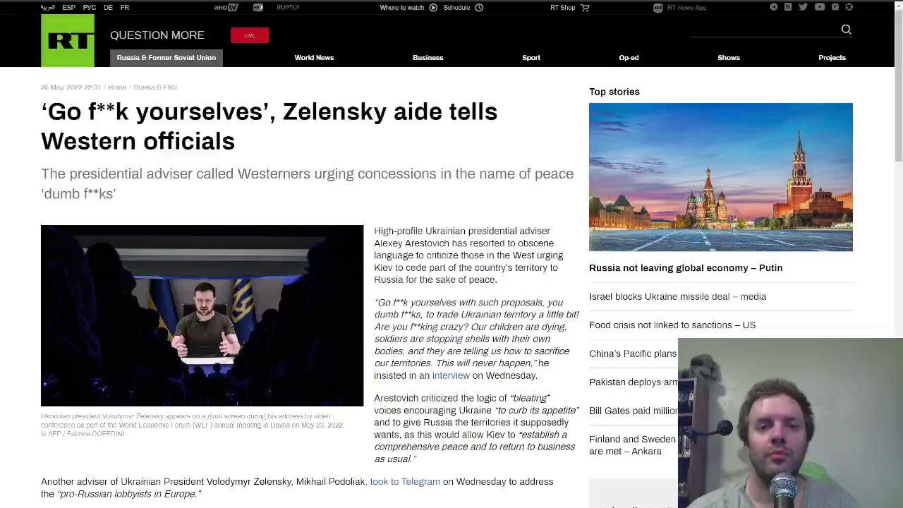 ‘Go f**k yourselves’, Zelensky aide tells Western officials