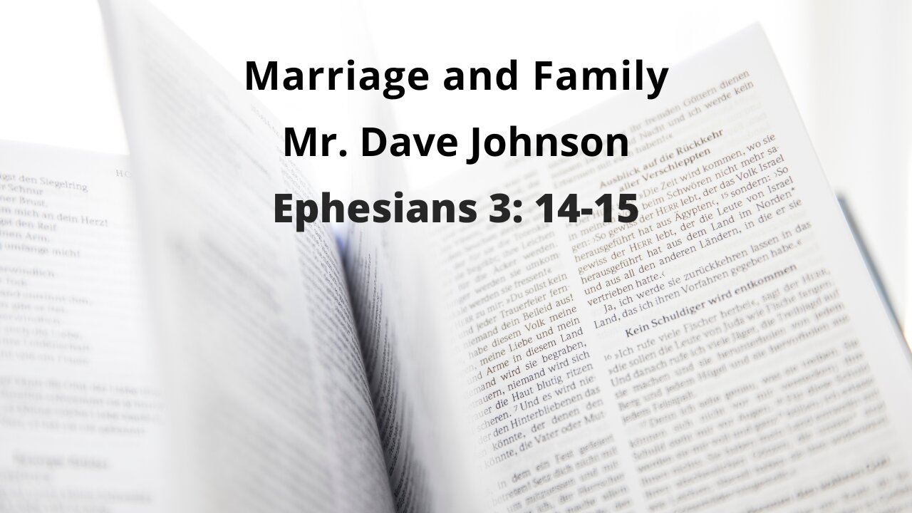 "Marriage and Family" May 19, 2024