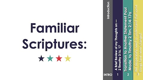 Familiar Scripture: 2 Timothy 2:15