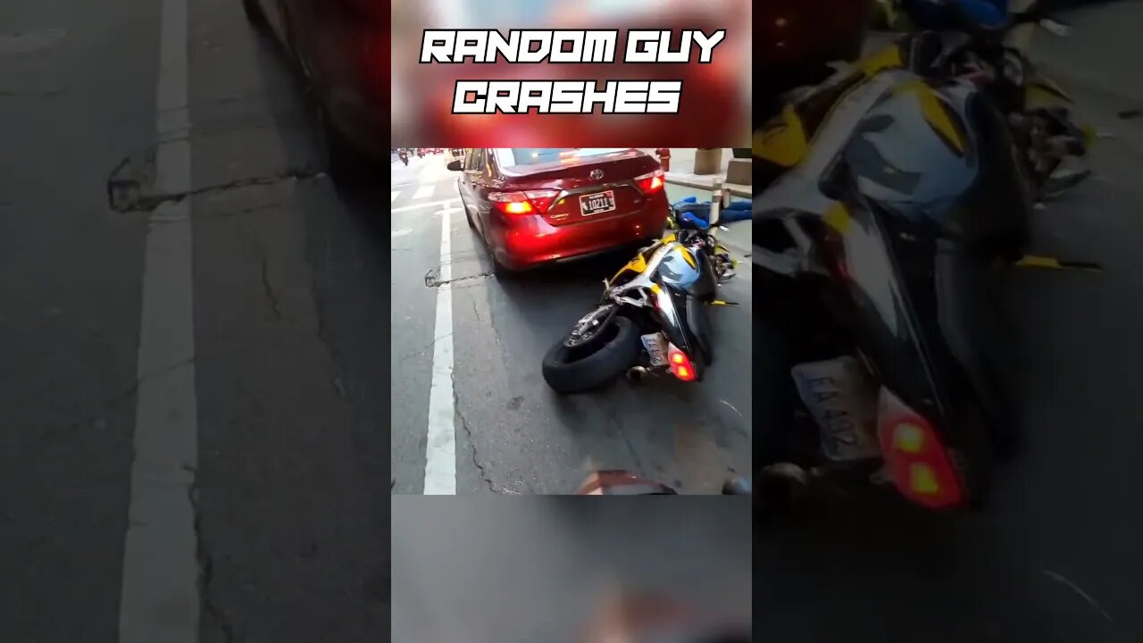 Random GUY in a group ride CRASHES his bike.