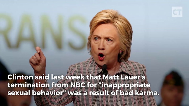 Hillary Claims Lauer's Fall Was Bad Karma For Tough Interview