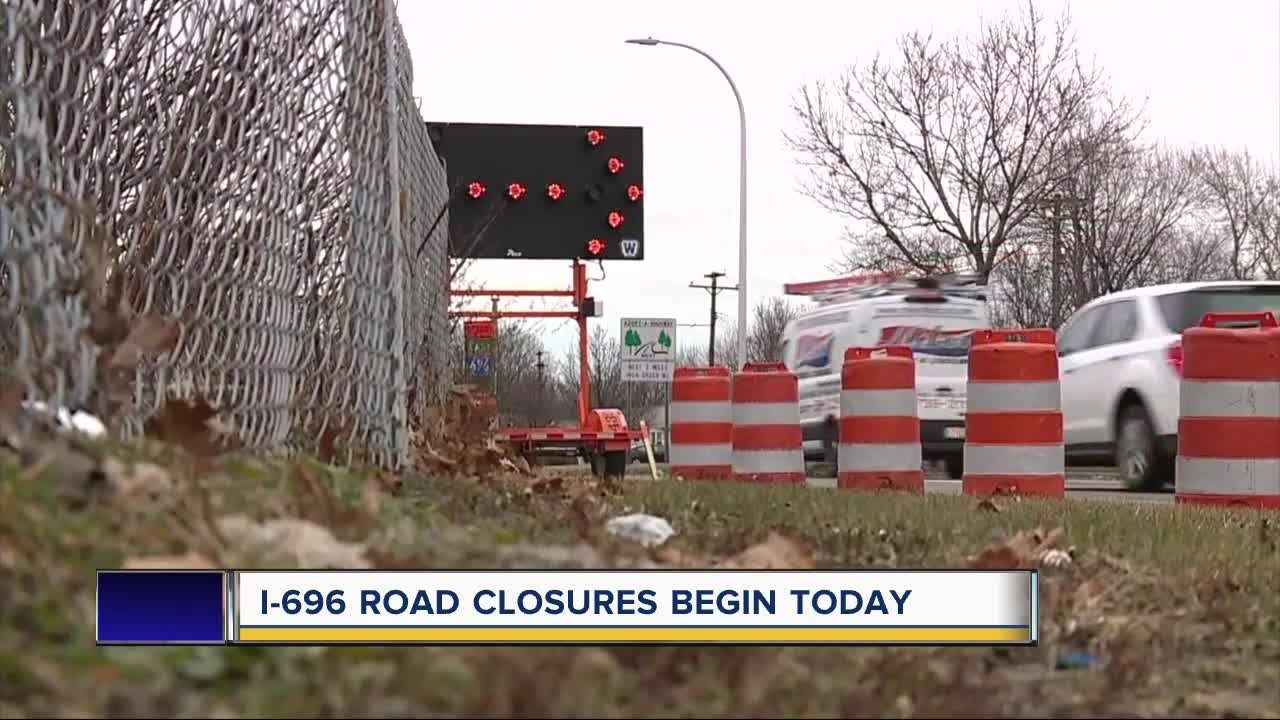 I-696 road closures begin Monday morning in Macomb County