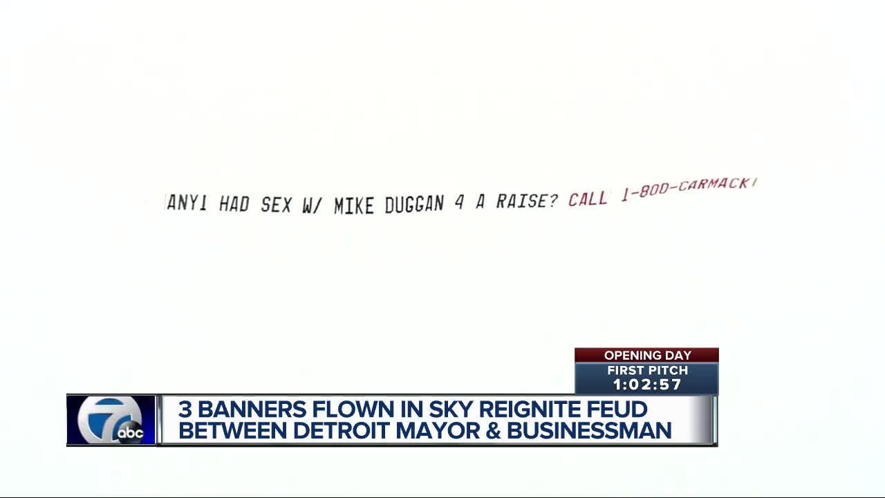 Duggan foe Carmack flies banners of Detroit Tigers Opening Day criticizing mayor