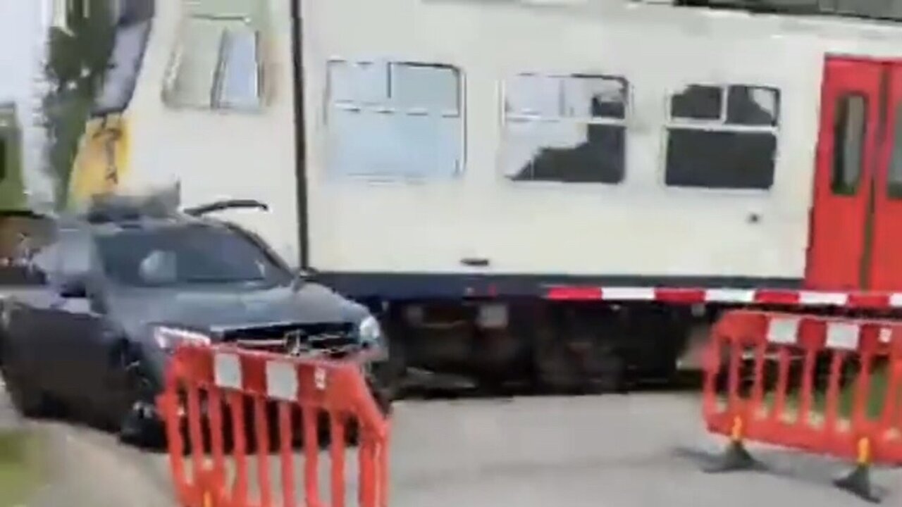 Dumb Lady Hit by Train after she Chooses her Mercedes Benz over Her Own Life