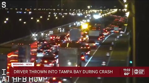 FHP: Driver thrown into Tampa Bay after multi-vehicle crash on Howard Frankland Bridge