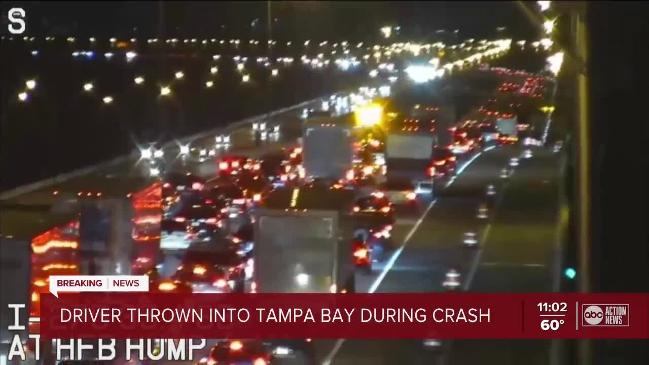 FHP: Driver thrown into Tampa Bay after multi-vehicle crash on Howard Frankland Bridge