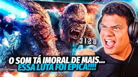 (LUTA INSANA!) REAGINDO a GUERRA! GODZILLA Vs KONG | Papyrus Da Batata | React Anime Pro