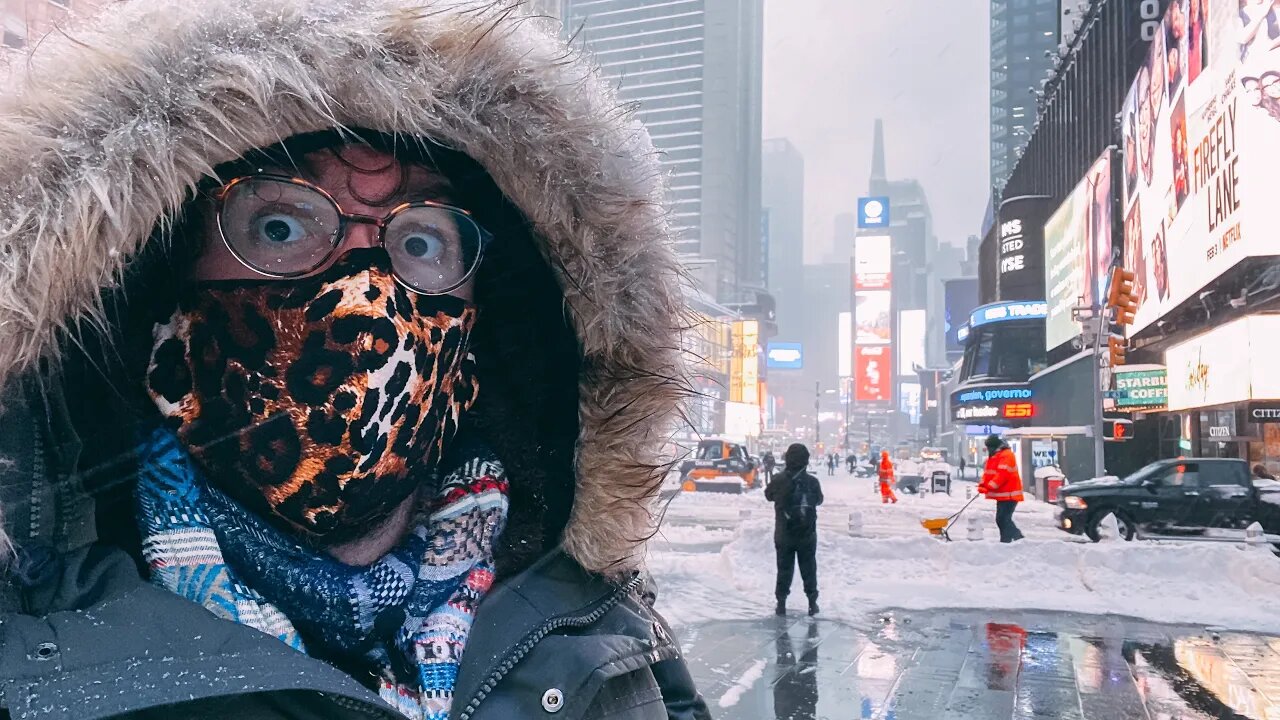 New York City Snowstorm Live: Exploring Times Square and Midtown Manhattan 🥶