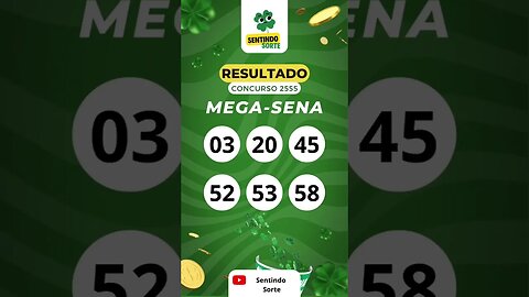 🍀 Resultado MEGA-SENA 2555 | Sentindo Sorte #shorts