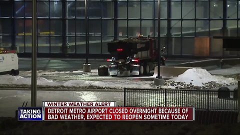 Detroit Metro Airport closed overnight due to bad weather