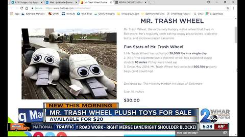 Mr. Trash Wheel plush toys for sale