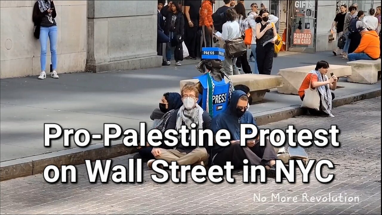 Pro-Palestine Protest on Wall Street in NYC Today