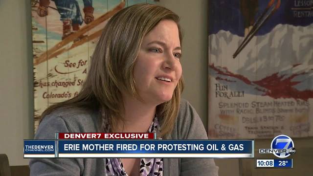 Woman says she was fired for oil & gas protest