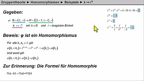 Gruppen ►Homomorphismus ►Beweise ►k→ i^k