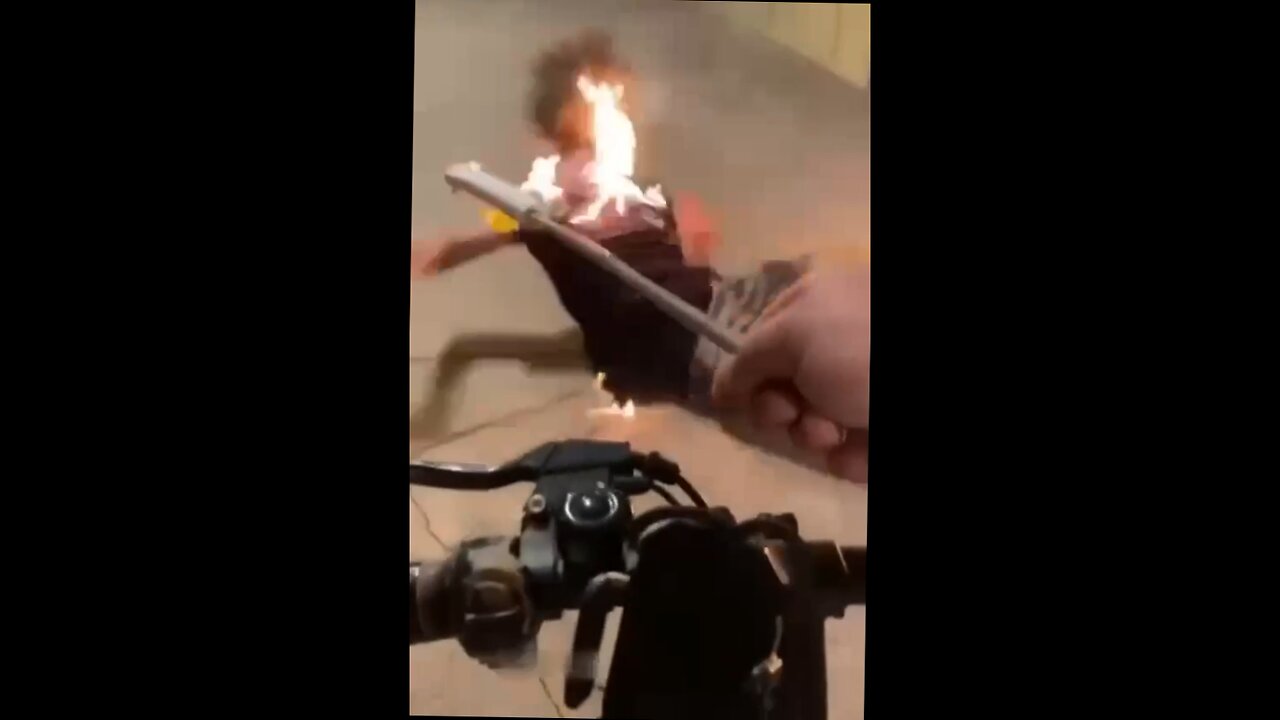 dude goes to breathe fire but ends up catching his face on fire.