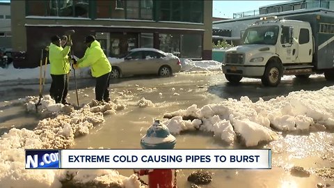 The extreme cold is causing pipes to burst because of freezing or being stressed from the temperature swings.