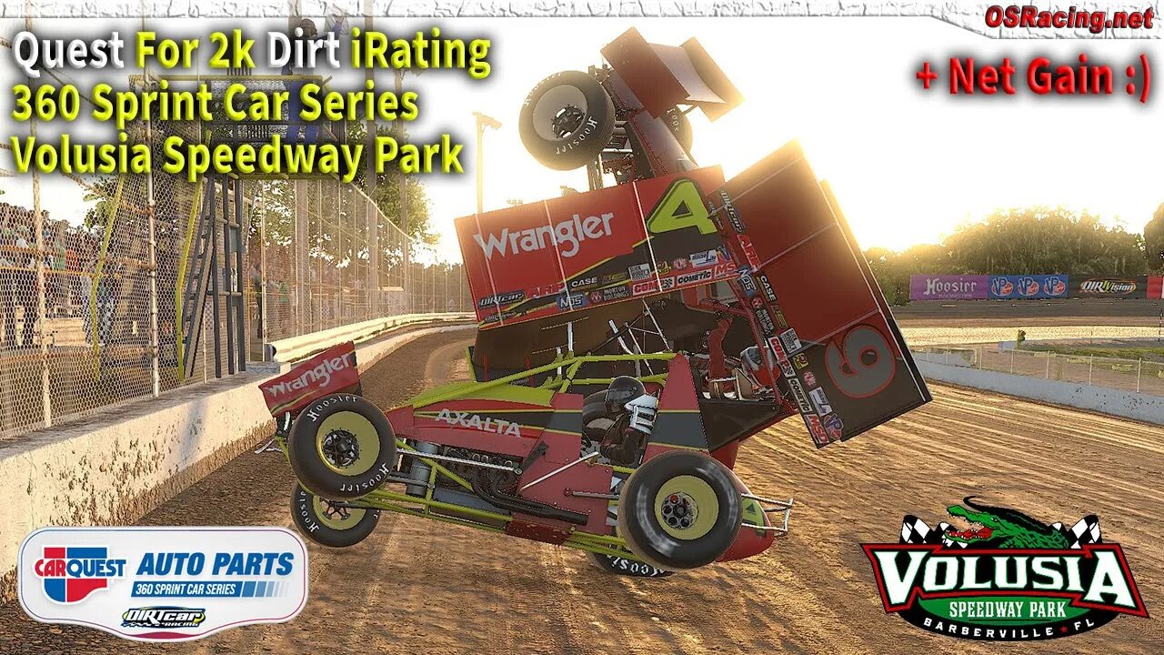 Quest for 2k iRating in the Official 360 Sprint Car Division - Volusia Speedway - iRacing Dirt