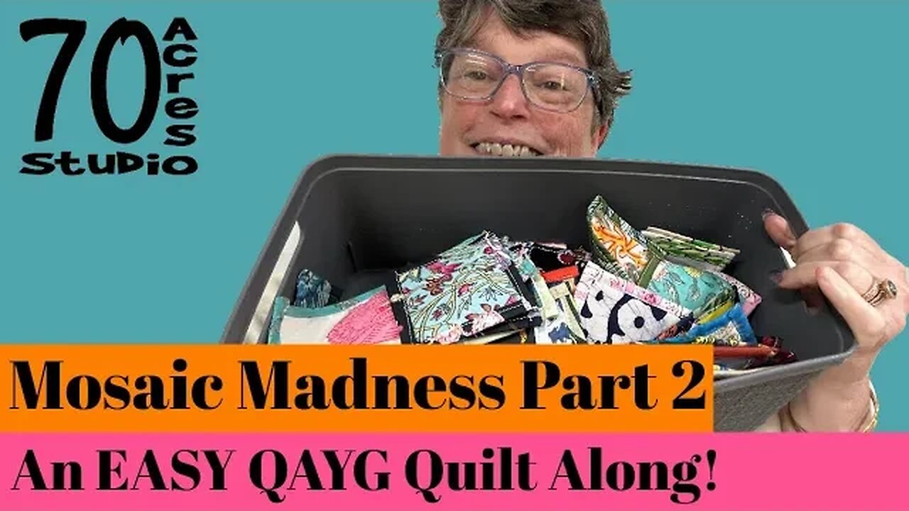 Mosaic Madness Part 2, Quilt As You Go Quilt Along! Beginner friendly, Free Pattern