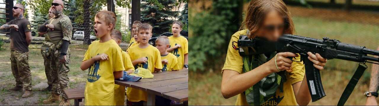 Ukrainian Azov Nazi's Militarize Young Children - Pure Evil