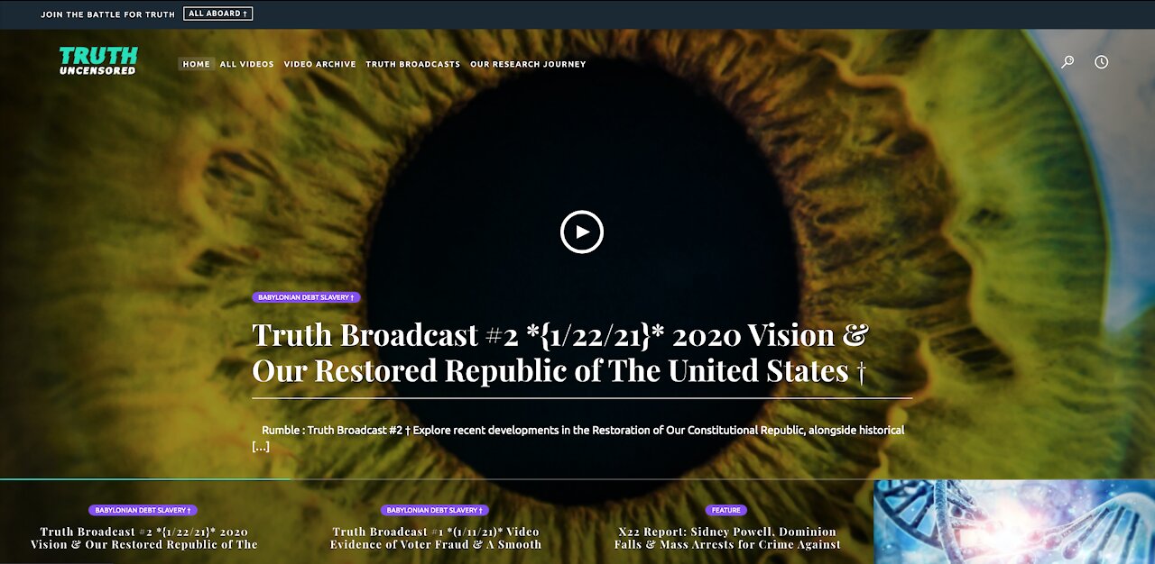 Truth Broadcast #2 : Part 4/4 *{1/22/21}* 2020 Vision & Our Restored Republic †