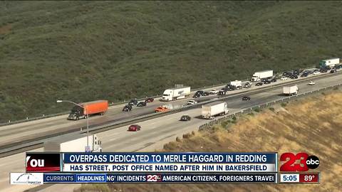 Overpass dedicated to Merle Haggard in Redding