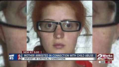 Mother arrested in connection with Muskogee child abuse case, infant in critical condition