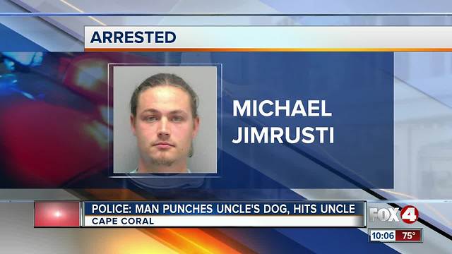 Man arrested for hitting uncle and dog during argument