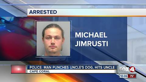 Man arrested for hitting uncle and dog during argument