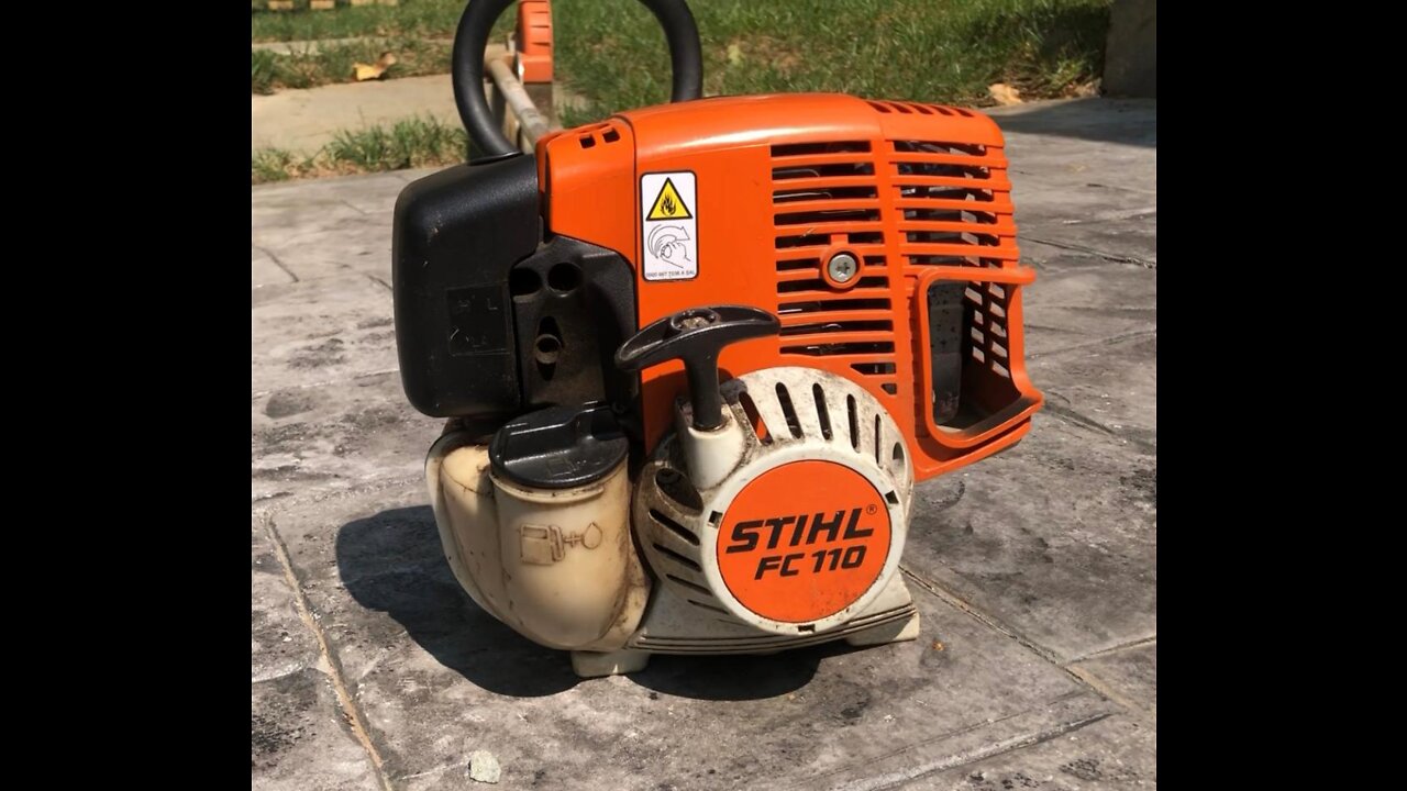 How to change the blade on a Stihl FC110 gas-powered edger.