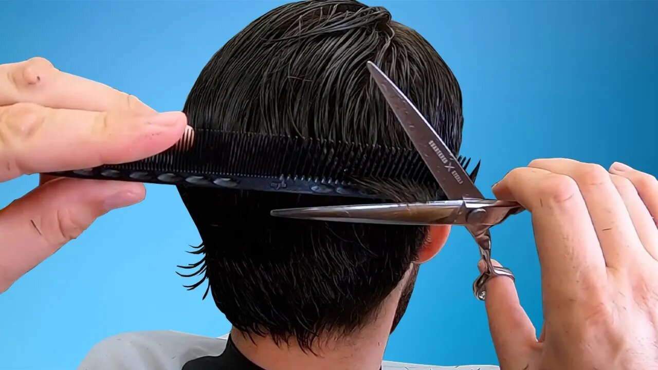 How to cut men's hair with scissors