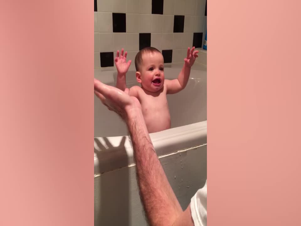 Baby Has a lot to Say to Grandpa!