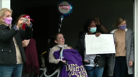 Chelsea Ellis is welcomed home after more than six months