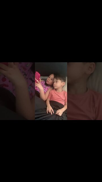 My baby boy and my girls took over my bed -no more space for me -haha