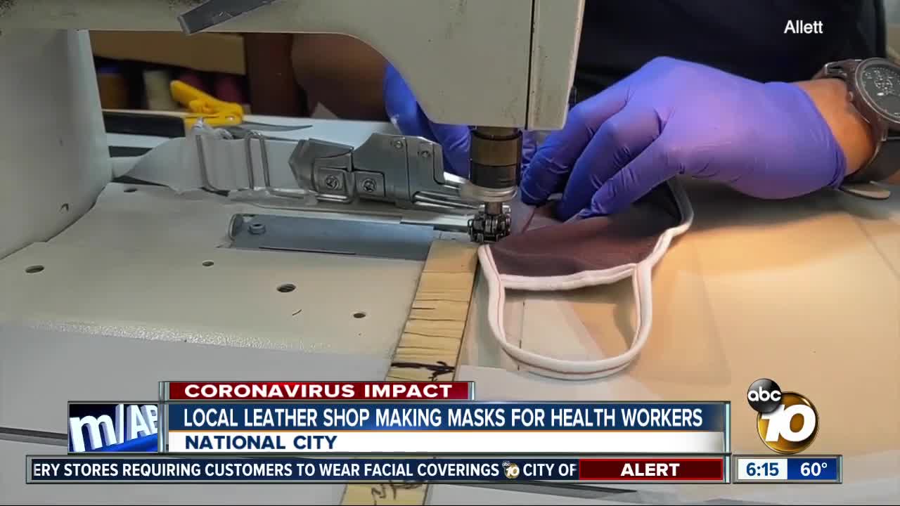 National City leather shop creating masks for health care workers