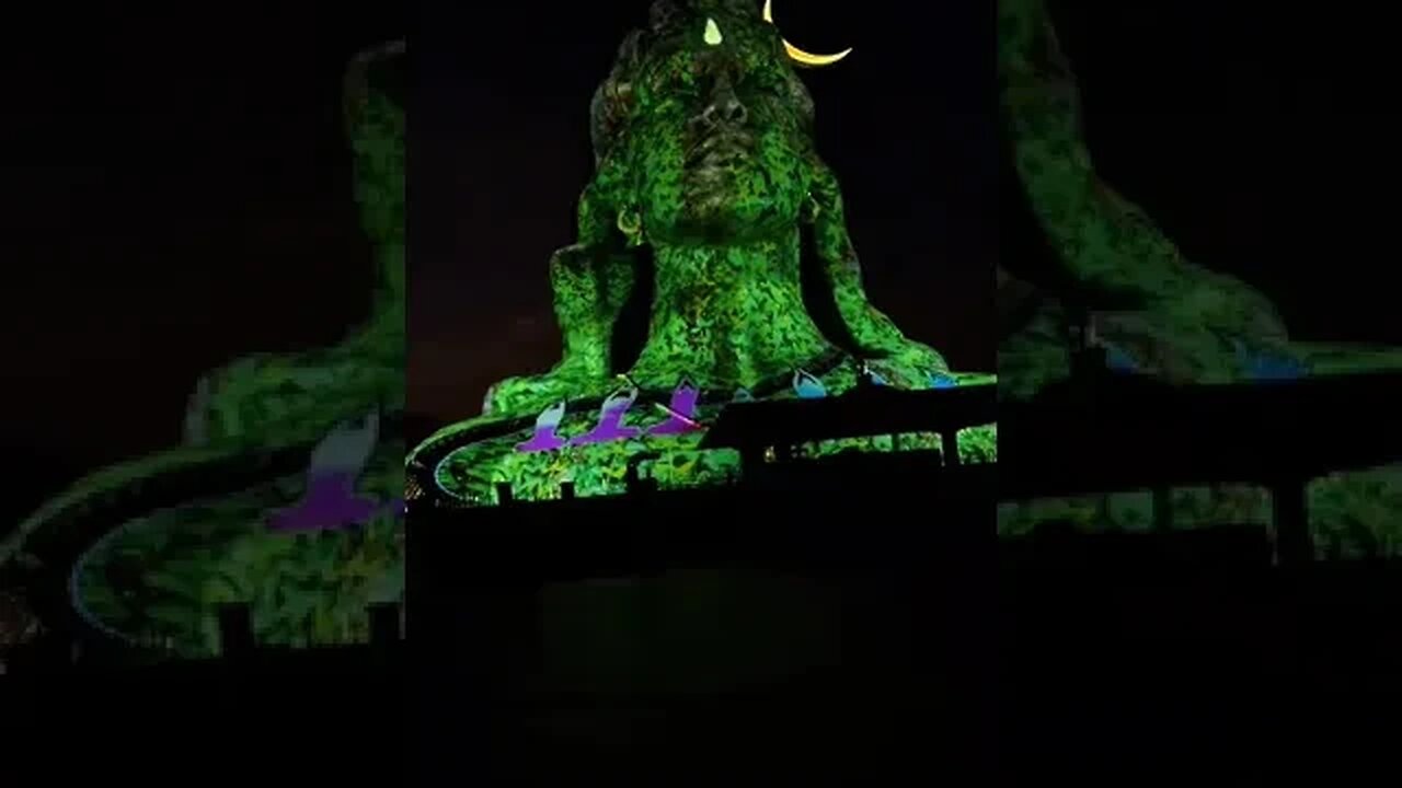 Unveiling the Adiyogi Night time Laser Magic! 🌙✨ #MeditationLightShow"