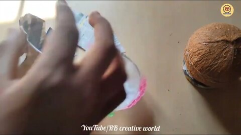 Waste Coconut Shell and Earbuds Craft Idea