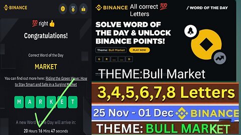 WOTD THEME BULL MARKET word of the day Binance WOTD