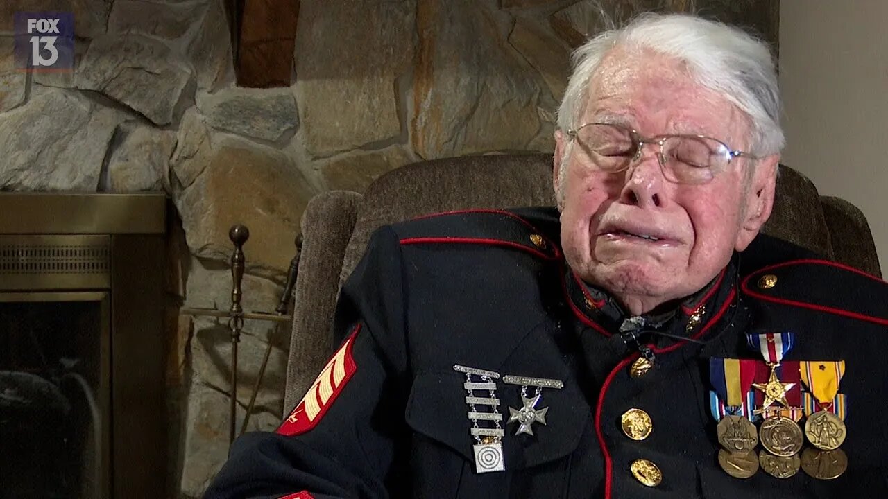 Brutal! Legendary WWII 100-year-old Marine veteran weeps "And nowadays I am so upset that things we did and the things we fought for and the boys that died for it. It's all going down the drain."